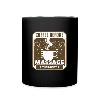 Massothérapeute Café Réflexologie Amateur de café - Mug uni - noir - Devant