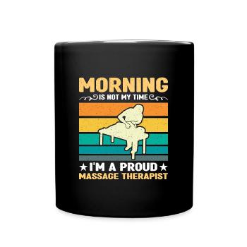 Massothérapeute Le matin n’est pas mon heure Physio - Mug uni - noir - Devant