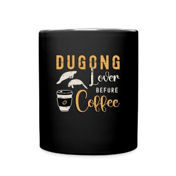 Amateur de dugong avant le café amantin amateur de café - Mug uni - noir - Devant