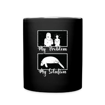 Dugong Lover Mon Problème Mon Pictogramme Maman Lamantin - Mug uni - noir - Devant