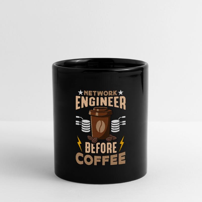 Network Engineer Before Networking Coffee Lover Tasse einfarbig