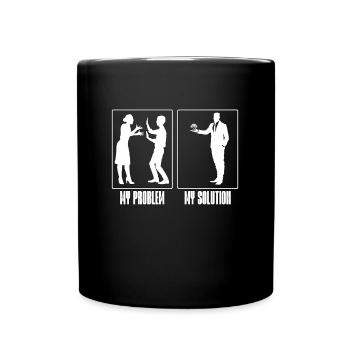 Chasseur de champignons Mon problème Mon pictogramme Papa Maman - Mug uni - noir - Devant