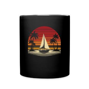 Voile, Voile, Voilier - Mug uni - noir - Devant