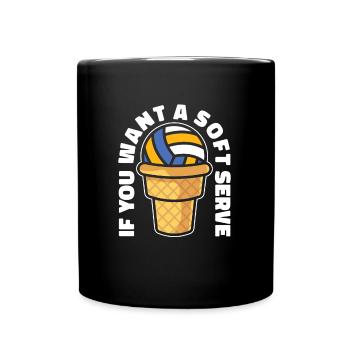 Volleyball Volleyballer Eiscreme - Tasse einfarbig - Schwarz - Vorne