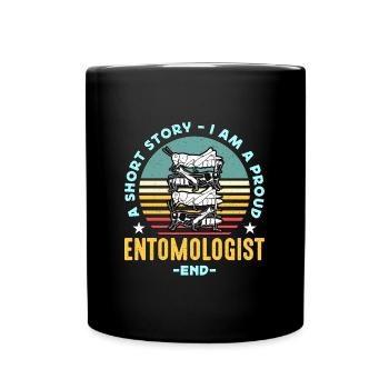 Entomologiste Une petite histoire Je suis chercheur sur les insectes - Mug uni - noir - Devant