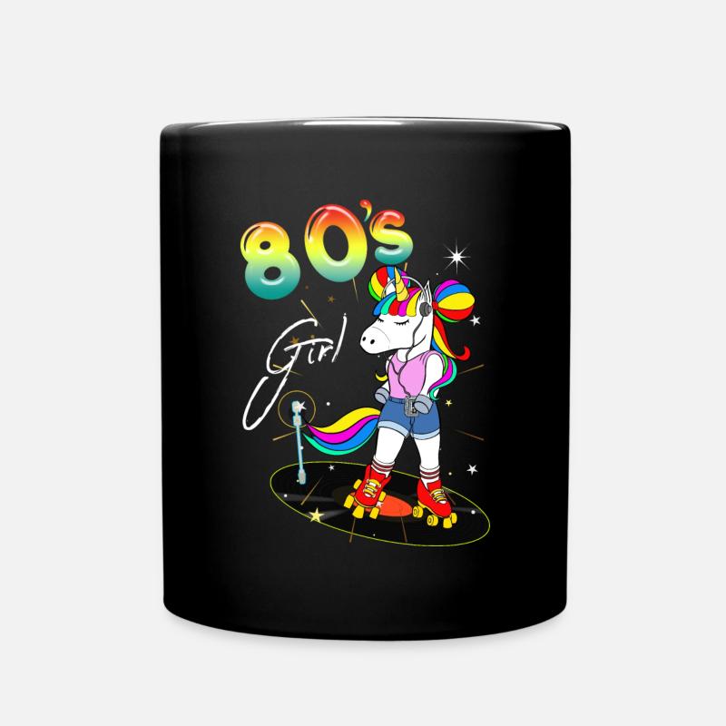 80er Jahre Vintage Retro Einhorn Rollanzug - Tasse einfarbig - Schwarz