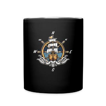 Sailing Sailboat Sailboat Nautical - Full Colour Mug - black - Front