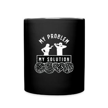 Conchas amant mon problème ma solution pictogramme papa - Mug uni - noir - Devant