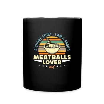 Amateur de boulettes de viande Une petite histoire Je suis un gastronome italien - Mug uni - noir - Devant