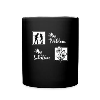 Amoureux des orchidées Mon problème Mon pictogramme Maman Papa - Mug uni - noir - Devant