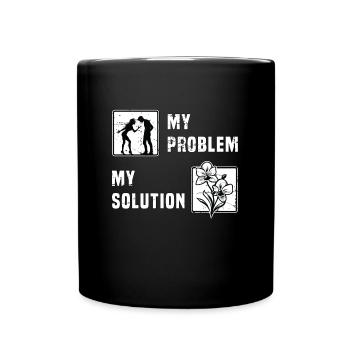 Amoureux des orchidées Mon problème Mon pictogramme Papa Maman - Mug uni - noir - Devant