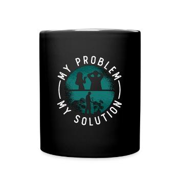 Monster Lover My Problem My Pictogram Dad Mom - Tasse einfarbig - Schwarz - Vorne