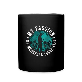 Monster Lover My Passion My Monstera Indoor Plants - Full Colour Mug - black - Front