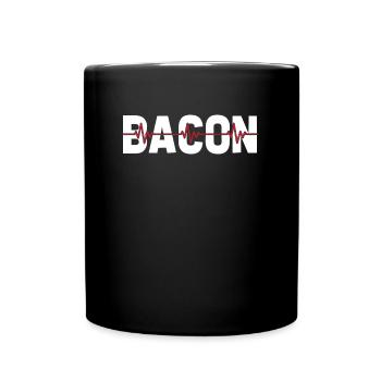 Bacon Speck Ekg Heartbeat - Tasse einfarbig - Schwarz - Vorne