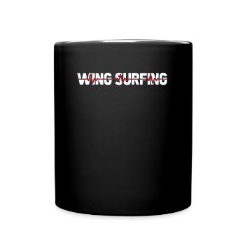 Wing Surf Wing Foil Ekg Heartbeat - Full Colour Mug - black - Front