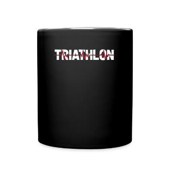 Triathlon Triathlet Ekg Heartbeat - Tasse einfarbig - Schwarz - Vorne