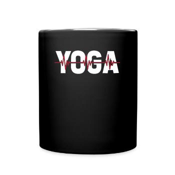 Rythme cardiaque ECG de yoga - Mug uni - noir - Devant