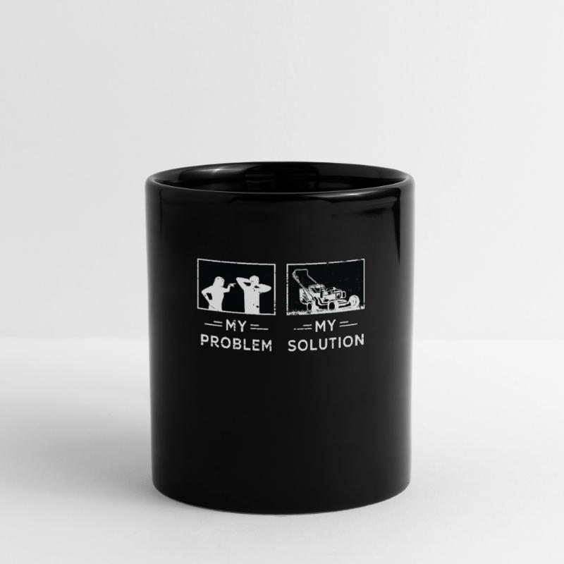 Mower My Problem My Solution Pictogram Dad Mom Tasse einfarbig