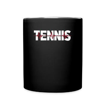 Rythme cardiaque ECG de tennis - Mug uni - noir - Devant