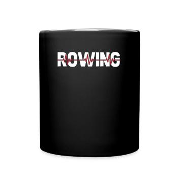 Rowing Rower ECG Heartbeat - Full Colour Mug - black - Front