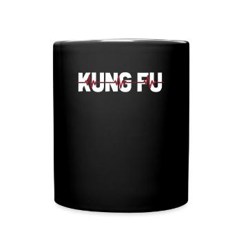 Kung Fu Ekg Heartbeat - Tasse einfarbig - Schwarz - Vorne