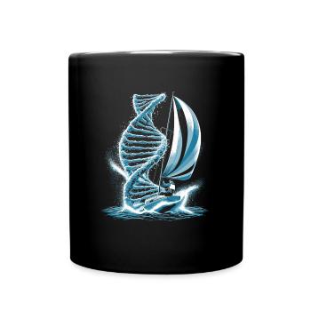 Voilier Voilier C’est dans mon ADN - Mug uni - noir - Devant