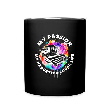 Harvester Lover My Passion My Harvester Farmer - Tasse einfarbig - Schwarz - Vorne