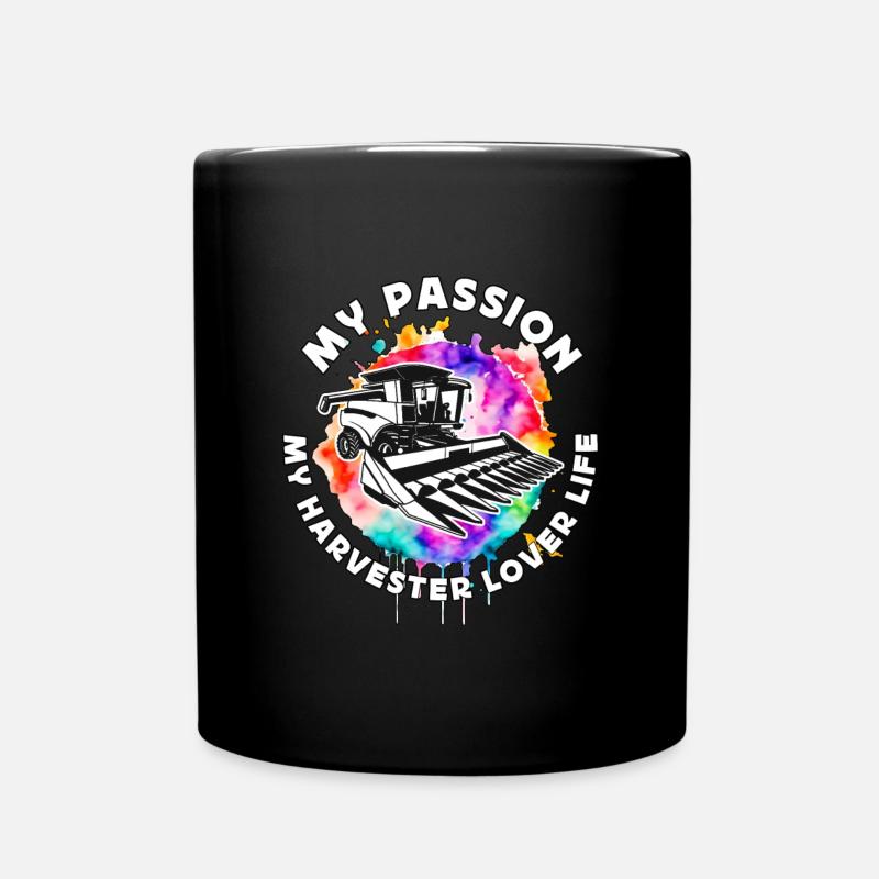Amateur de moissonneuses-batteuses Ma passion Ma moissonneuse-batteuse Agriculteur - Mug uni - noir