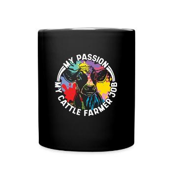 Éleveur de bovins Ma passion Mon élevage bovin Producteur laitier - Mug uni - noir - Devant