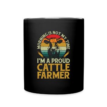 Éleveur de bovins Le matin n’est pas mon heure Producteur laitier - Mug uni - noir - Devant