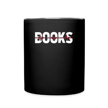 Rat de bibliothèque Rat de bibliothèque Ekg Battement de cœur - Mug uni - noir - Devant