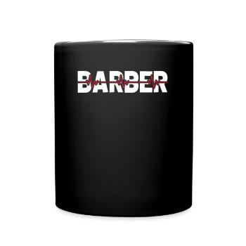 Barber Barbershop Ekg Heartbeat - Full Colour Mug - black - Front
