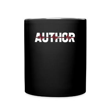 Schriftsteller Autor Ekg Heartbeat - Tasse einfarbig - Schwarz - Vorne
