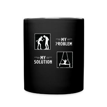Acrobate Mon problème Ma solution Pictogramme Papa Maman - Mug uni - noir - Devant