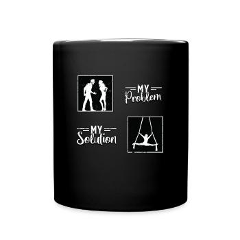 Acrobate Mon problème Ma solution Pictogramme Maman Papa - Mug uni - noir - Devant