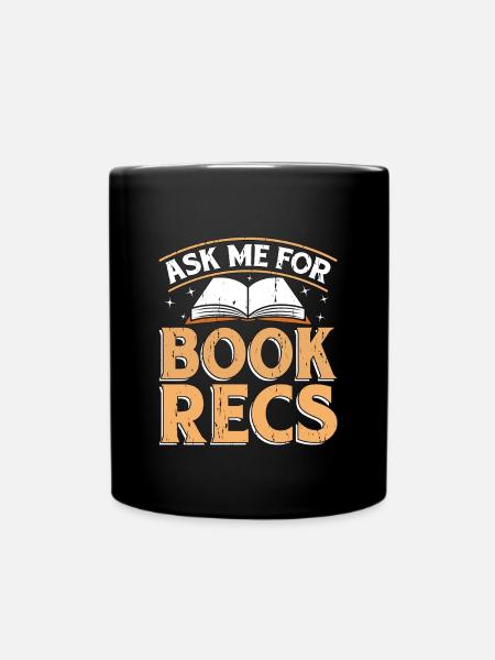 Librarian Ask Me For Book Recs Library Librarians - Enfärgad mugg - svart