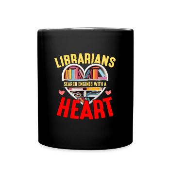 Librarians Search Engines With A Reading Teacher - Full Colour Mug - black - Front