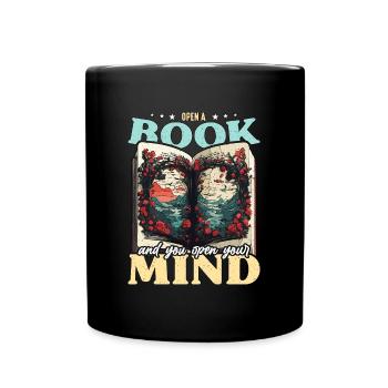 Librarian Open A Book And Bookaholic Librarians - Tasse einfarbig - Schwarz - Vorne