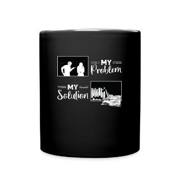 Librarian My Problem My Solution Pictogram Mom Dad - Full Colour Mug - black - Front