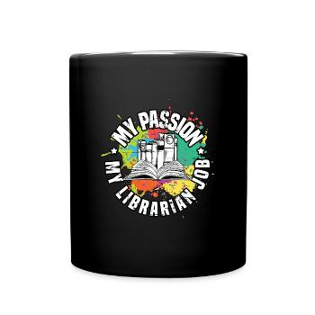 Bibliothécaire Ma passion Mon amoureux des livres Bibliothécaires - Mug uni - noir - Devant