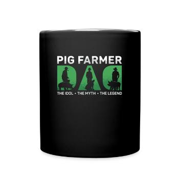 Papa éleveur de porcs L’idole Le mythe Le propriétaire du cochon - Mug uni - noir - Devant
