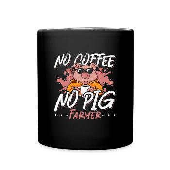 Éleveur de porcs Pas de café Pas d’animaux de la ferme Amateur de café - Mug uni - noir - Devant