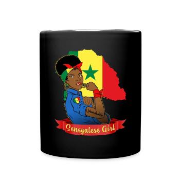 Fille Sénégalaise Drapeau Sénégal Femme - Mug uni - noir - Devant