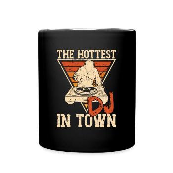 Disc Jockey The Hottest DJ In Disco Hall Turntable - Full Colour Mug - black - Front