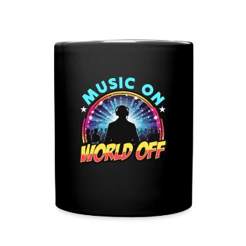 Disc Jockey Music On World Turntable Disc Jockeys - Full Colour Mug - black - Front