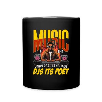 Disc Jockey Music Is The Universal Vinyl Records - Tasse einfarbig - Schwarz - Vorne