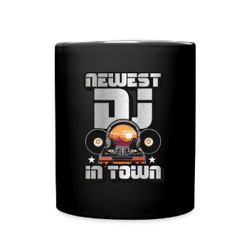 Disc Jockey Newest DJ In Town Loves Vinyl Records - Tasse einfarbig - Schwarz - Vorne