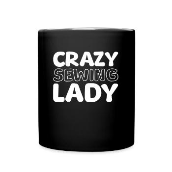 Machine à coudre folle dame à coudre - Mug uni - noir - Devant