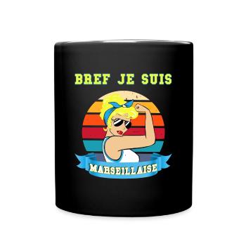 Frau Marseille Blondine Vintage Mutter Freundin Schwester - Tasse einfarbig - Schwarz - Vorne