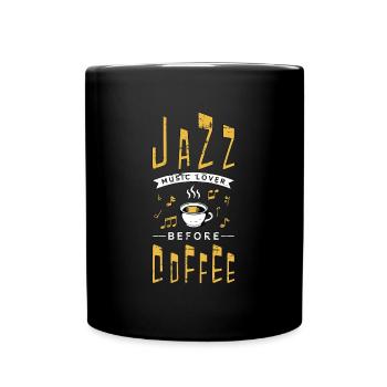 Amateur de musique jazz avant d’être amateur de café saxophoniste - Mug uni - noir - Devant